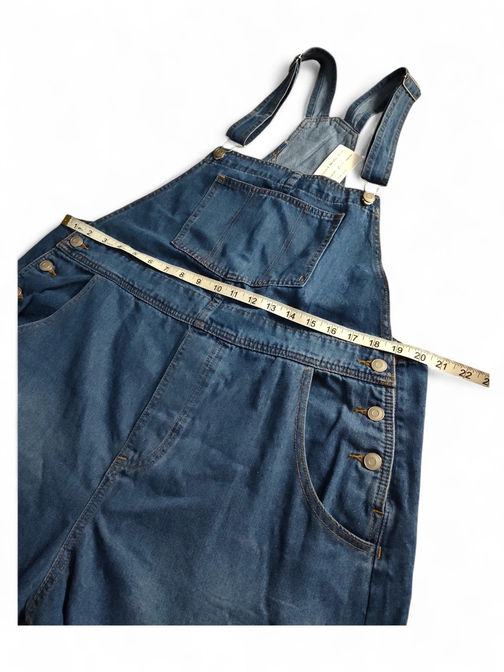 🆕 Glamaker Denim Overall Shorts for Women Casual Blue Jean Romper Size XL - Picture 9 of 13